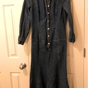 Vintage Jeanology Maxi Denim Dress Size  Small Gently used Buttons up Size 6P